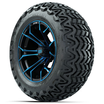 GTW Spyder Blue/Black 14 in Wheels with 23x10-14 GTW Predator All-Terrain Tires  Full Set