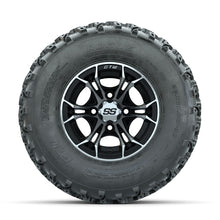 GTW Spyder Machined/Black 10 in Wheels with 22x11.00-10 Rogue All Terrain Tires  Full Set