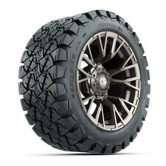 GTW Vandal Satin Bronze/Machined 14 in Wheels with 22x10-14 Timberwolf All-Terrain Tires  Full Set