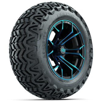 GTW Spyder Blue/Black 14 in Wheels with 23x10-14 GTW Predator All-Terrain Tires  Full Set