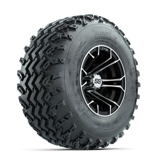 GTW Spyder Machined/Black 10 in Wheels with 22x11.00-10 Rogue All Terrain Tires  Full Set