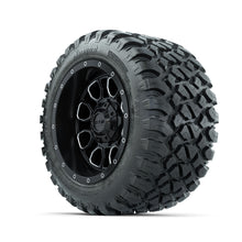 Set of (4) 12 in GTW Volt Machined & Black Wheels with 22x11-R12 Nomad All-Terrain Tires