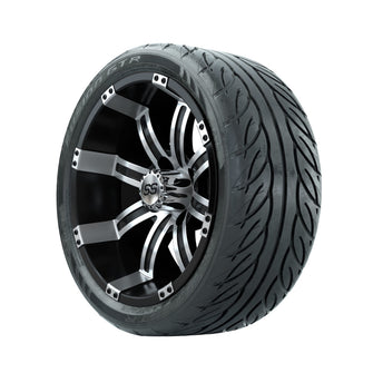 14ù GTW Tempest Machined/Black Wheels with Fusion GTR Street Tires  Set of 4