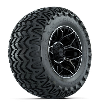 Set of (4) 12 in GTW Stellar Machined & Black Wheels with 23x10.5-12 Predator All-Terrain Tires