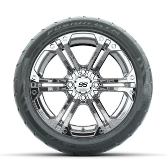 GTW Specter Chrome 14 in Wheels with 225/40-R14 Fusion GTR Street Tires  Full Set