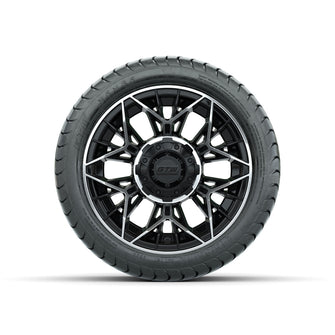 Set of (4) 12 in GTW Stellar Machined & Black Wheels with 215/35-12 Mamba Street Tires