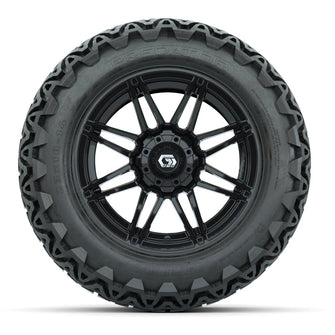 GTW® Stealth Gloss Black 14 in Wheels with 23x10-14 Predator All-Terrain Tires – Full Set