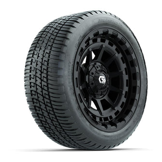 GTW® Barricade Gloss Black 14 in Wheels with 205/30-14 Fusion Street Tires – Full Set