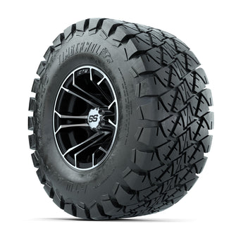 GTW Spyder Machined/Black 10 in Wheels with 22x10-10 Timberwolf All Terrain Tires  Full Set