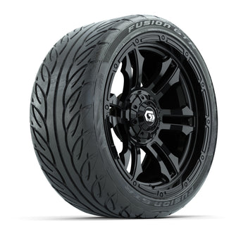 GTW Shogun Gloss Black 15 in Wheels with 215/40-R15 Fusion GTR Steel Belted Street Tires  Full Set