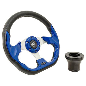 2004-Up Club Car Precedent - GTW Blue Racer Steering Wheel with Black Adaptor