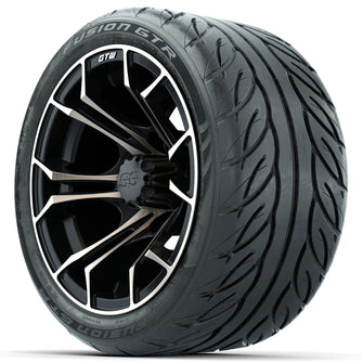 Set of (4) 12 in GTW Spyder Wheels with 215/40-R12 Fusion GTR Street Tires