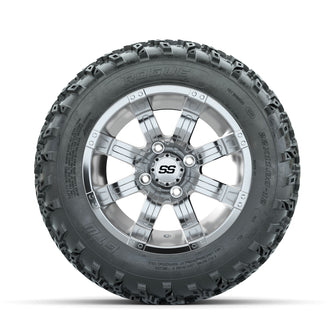 GTW Tempest Chrome 12 in Wheels with 22x11.00-12 Rogue All Terrain Tires  Full Set