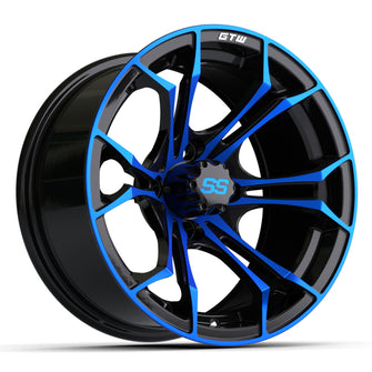 14" GTW Spyder Black with Blue Accents Wheel