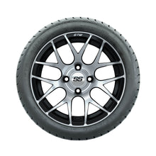 Set of (4) 14 inch GTW Pursuit Machined/Black Wheels with GTW Mamba Street Tires