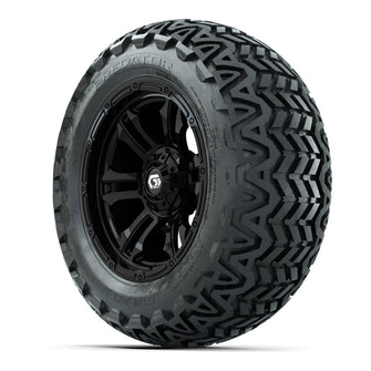 GTW® Shogun Gloss Black 14 in Wheels with 23x10-14 Predator All-Terrain Tires – Full Set