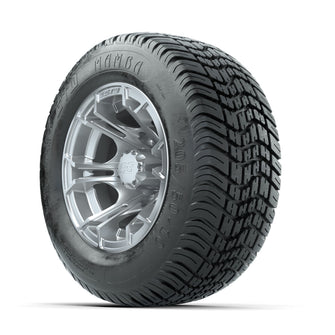 GTW Spyder Silver Brush 10 in Wheels with 205/50-10 Mamba Street Tires  Full Set