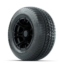 GTW Spyder Matte Black 10 in Wheels with 205/50-10 Fusion SR Steel Belted Radial Tires  Full Set