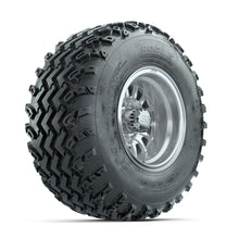 GTW Medusa Machined/Silver 10 in Wheels with 22x11.00-10 Rogue All Terrain Tires  Full Set