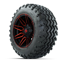 GTW® Stealth Black/Red 12 in Wheels with 22x11.00-12 Rogue All-Terrain Tires – Full Set