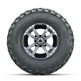 GTW Storm Trooper Machined/Black 10 in Wheels with 22x11.00-10 Rogue All Terrain Tires  Full Set