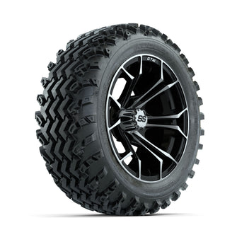 GTW Spyder Machined/Black 14 in Wheels with 23x10.00-14 Rogue All Terrain Tires  Full Set