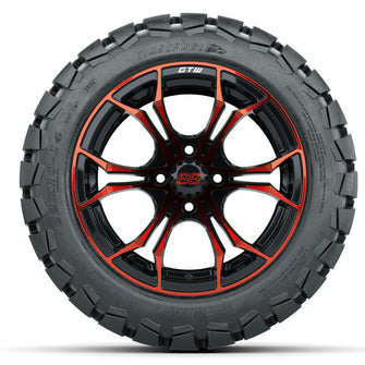 GTW Spyder Red/Black 14 in Wheels with 22x10-14 GTW Timberwolf All-Terrain Tires  Full Set