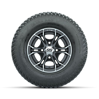 GTW Spyder Machined/Matte Grey 10 in Wheels with 20x10-10 Terra Pro S-Tread Traction Tires  Full Set