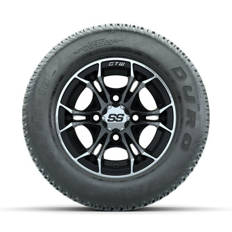 GTW Spyder Machined/Black 10 in Wheels with 205/50-10 Duro Low-profile Tires  Full Set