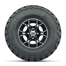 GTW Spyder Machined/Black 10 in Wheels with 22x10-10 Timberwolf All Terrain Tires  Full Set