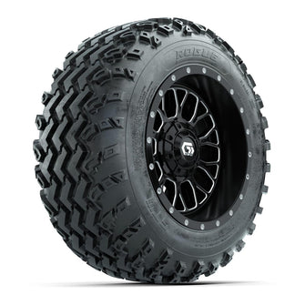 GTW Helix Machined/Black 12 in Wheels with 22x11.00-12 Rogue All Terrain Tires – Full Set