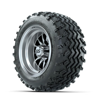 GTW Medusa Machined/Black 10 in Wheels with 18x9.50-10 Rogue All Terrain Tires – Full Set