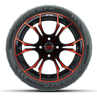 GTW Spyder Red/Black 14 in Wheels with 205/40-R14 Fusion GTR Street Tires  Full Set