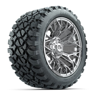 Set of (4) 14 in GTW Stellar Chrome Wheels with 23x10-R14 Nomad All-Terrain Tires