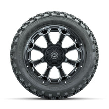 GTW Raven Ball Milled/Matte Black 14 in Wheels with 23x10.00-14 Rogue All Terrain Tires  Full Set