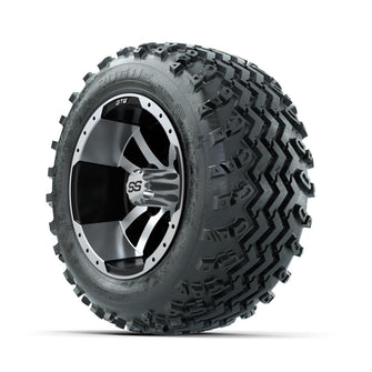 GTW Storm Trooper Machined/Black 10 in Wheels with 18x9.50-10 Rogue All Terrain Tires – Full Set