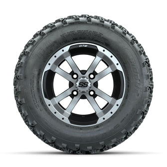 GTW Storm Trooper Machined/Black 12 in Wheels with 23x10.00-12 Rogue All Terrain Tires  Full Set