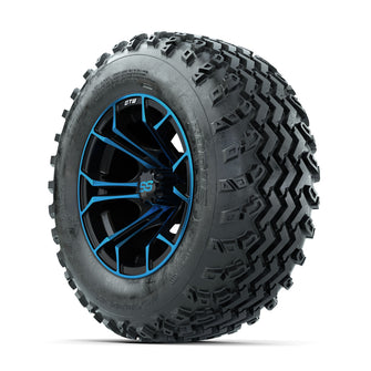 GTW Spyder Blue/Black 12 in Wheels with 23x10.00-12 Rogue All Terrain Tires  Full Set