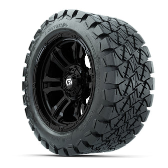 GTW Shogun Gloss Black 14 in Wheels with 22x10-14 Timberwolf All-Terrain Tires  Full Set