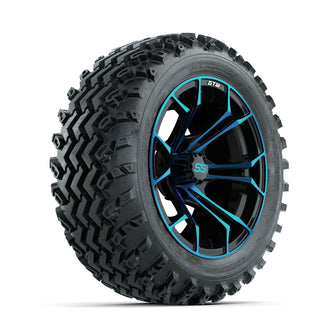 GTW Spyder Blue/Black 14 in Wheels with 23x10.00-14 Rogue All Terrain Tires  Full Set