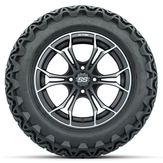 GTW Spyder Matte Grey 14 in Wheels with 23x10-14 GTW Predator All-Terrain Tires  Full Set