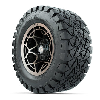 GTW® Nexus Gloss Black/Satin Bronze 12 in Wheels with 22x10-12 Timberwolf All-Terrain Tires – Full Set