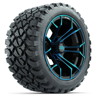 GTW Spyder Blue/Black 14 in Wheels with 23x10-14 GTW Nomad All-Terrain Tires  Full Set