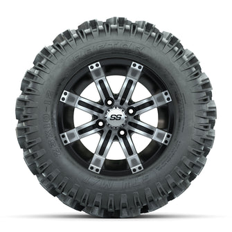 12ù GTW Tempest Black and Machined Wheels with 23" Raptor Mud Tires  Set of 4