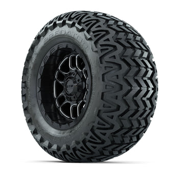 Set of (4) 12 in GTW Titan Machined & Black Wheels with 23x10.5-12 Predator All-Terrain Tires