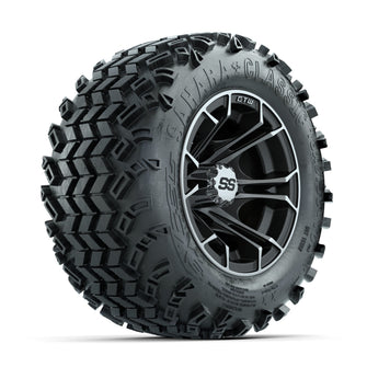 GTW Spyder Machined/Matte Grey 10 in Wheels with 18x9.50-10 Sahara Classic All Terrain Tires  Full Set