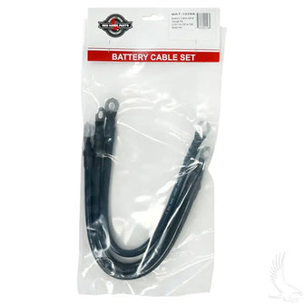 Battery Cable SET, Includes (3) 14" 4 gauge, Club Car DS w/ 12V Batteries Redhawk 