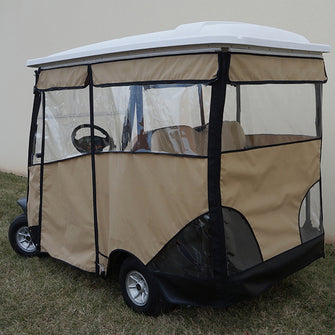 Odyssey Enclosure, 88" RHOX Top, Beige, Club Car Tempo, Precedent with Rear Seat