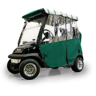 Forest Green Sunbrella 3-Sided Custom Over-The-Top Enclosure - Fits E-Z-GO TXT 1994-Up PN# 45056 Red Dot 