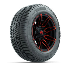 GTW Stealth Black/Red 12 in Wheels with 215/50-R12 Fusion S/R Steel Belt Radial Tires  Full Set GTW 